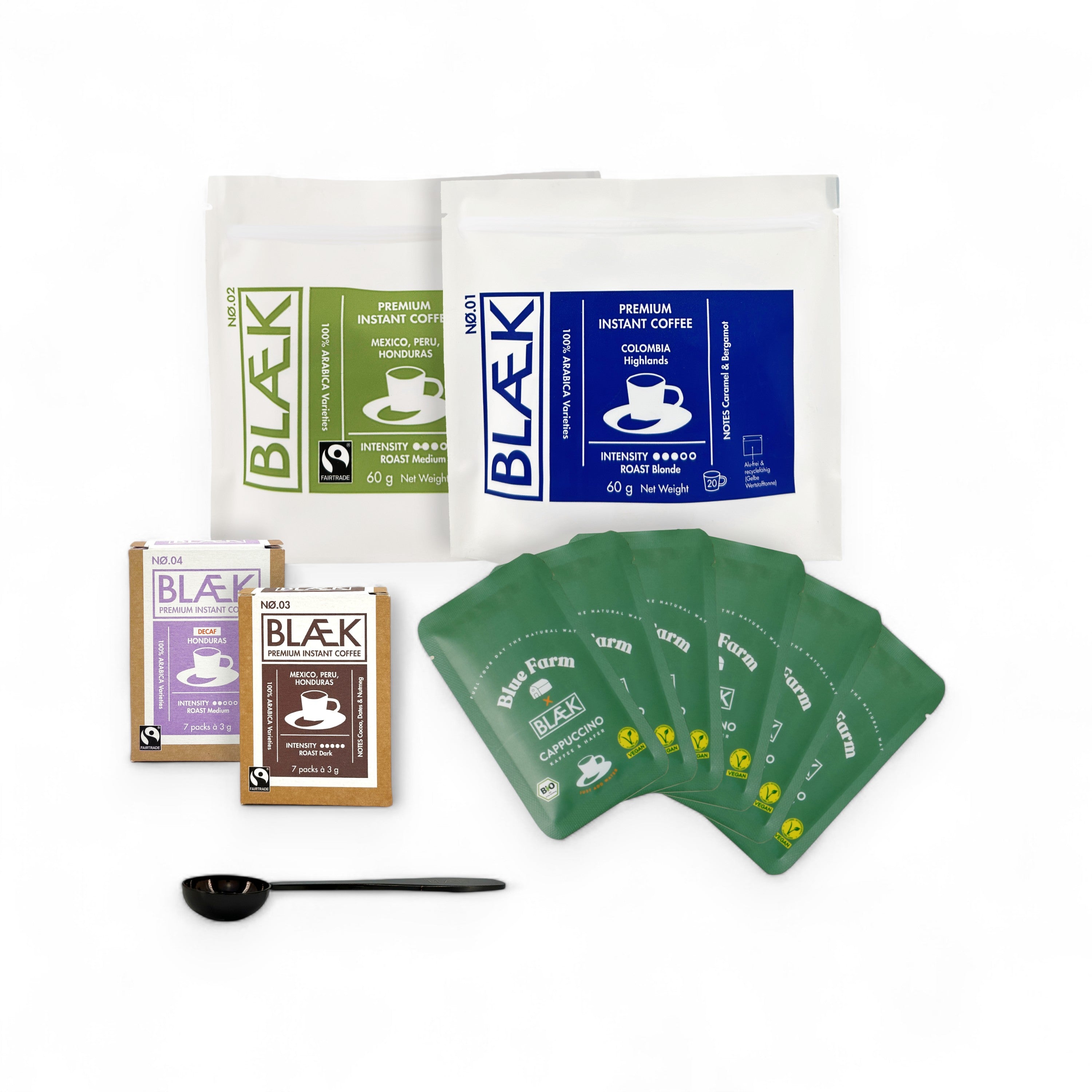 BLÆK Premium Instant Kaffee Starter-Set Classic + Decaf
