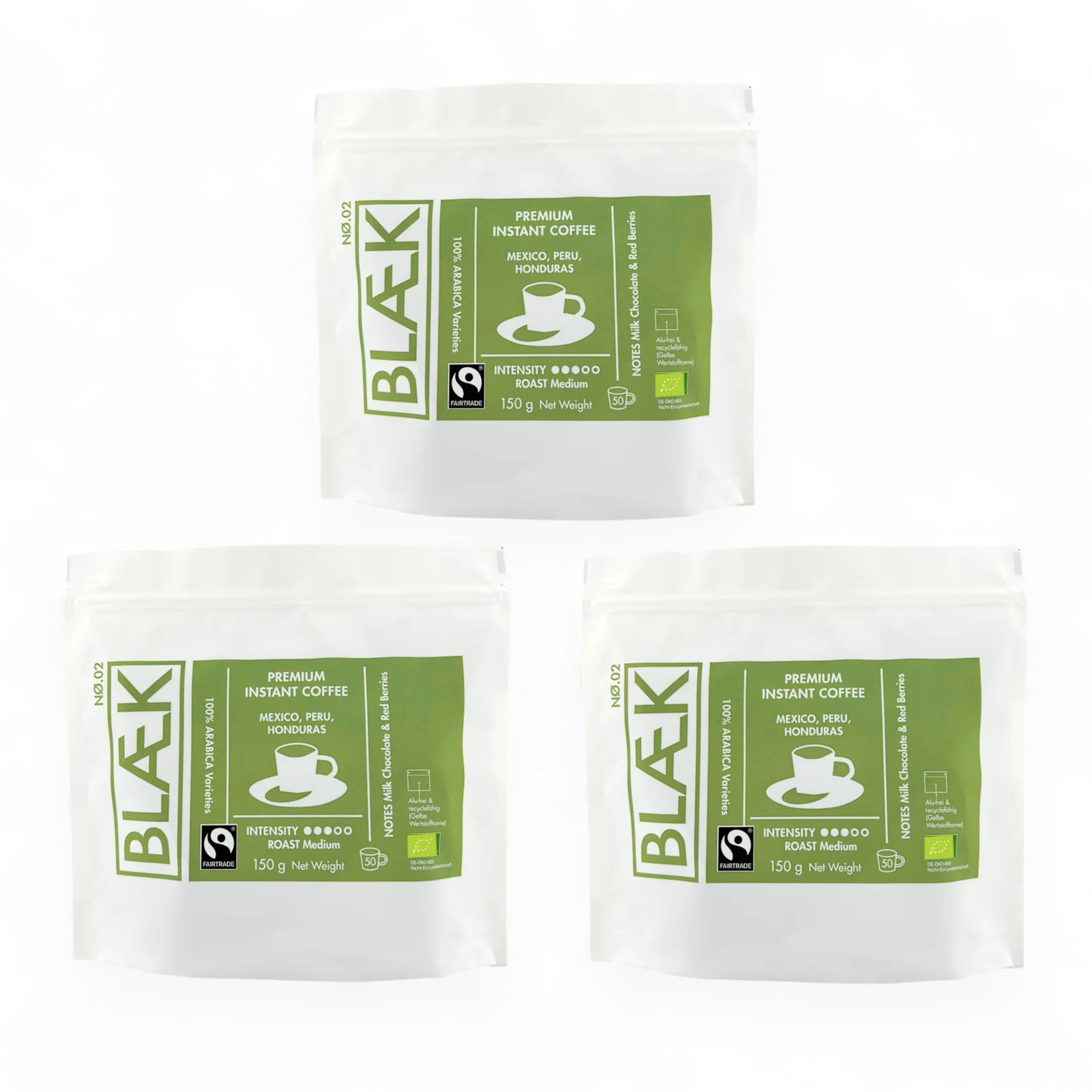 BLÆK Instant Coffee NØ.2 | 3 x 150g Value Pack