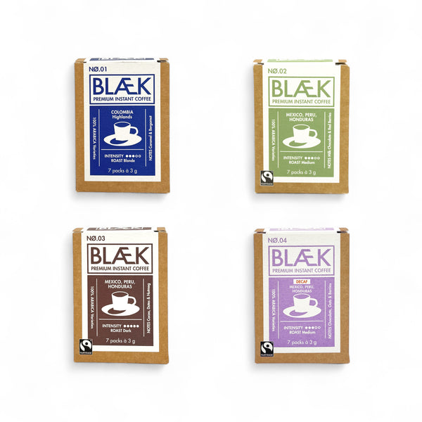 BLÆK Premium Instant Kaffee Starter-Set Classic + Decaf