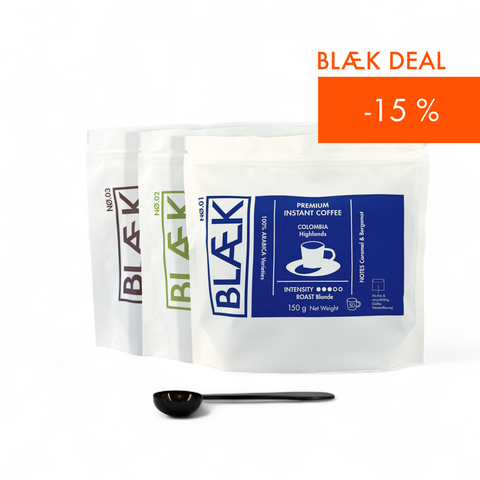 BLÆK Premium Instant Kaffee Starter-Set - 150g Bags