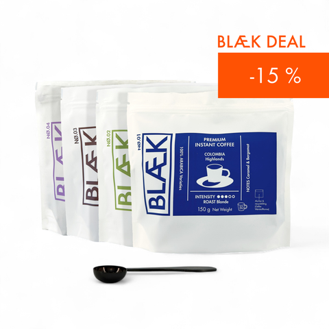 BLÆK Premium Instant Kaffee Starter-Set - 150g Bags