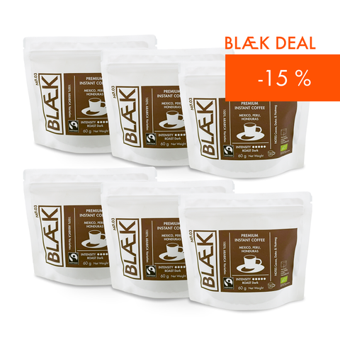 BLÆK Instant Kaffee NØ.3 | 6 x 60g Vorteilspack