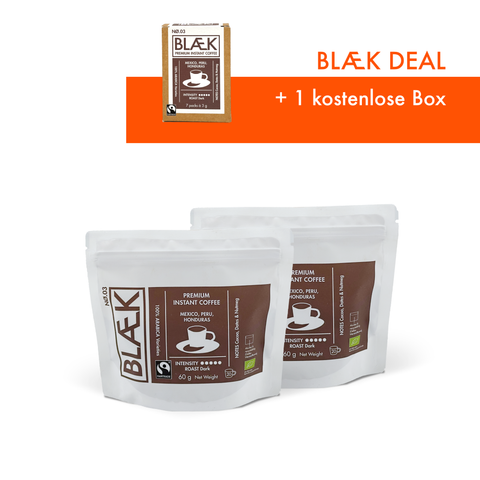 BLÆK Friday Deal - Instant Kaffee NØ.3 - 60g Bags + 1 x Box