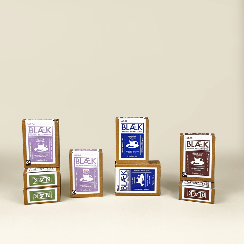 BLÆK Premium Instant Coffee Starter Set - Boxes + Decaf