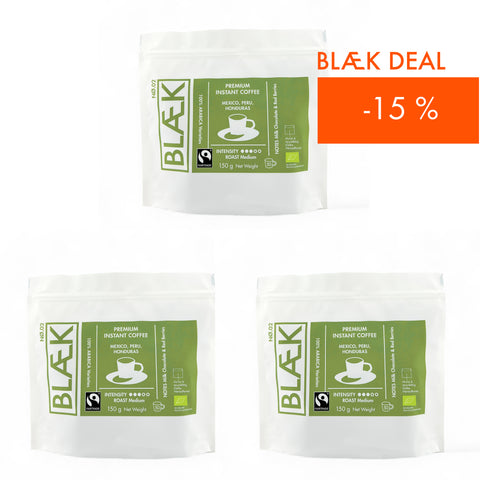 BLÆK Instant Kaffee NØ.2 | 3 x 150g Vorteilspack