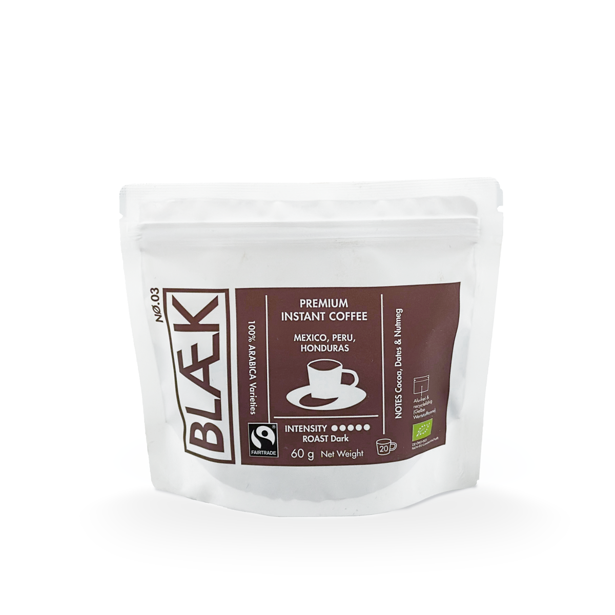 BLÆK Instant Coffee NØ.3 - Dark Roast - Bag - 60g